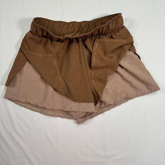 As Revival Pull On Shorts Womens Size Medium Brown Double Layer - Picture 4 of 6